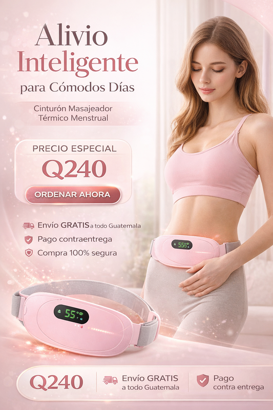 Cinturón Masajeador Térmico Menstrual || Alivio inteligente que se adapta a ti