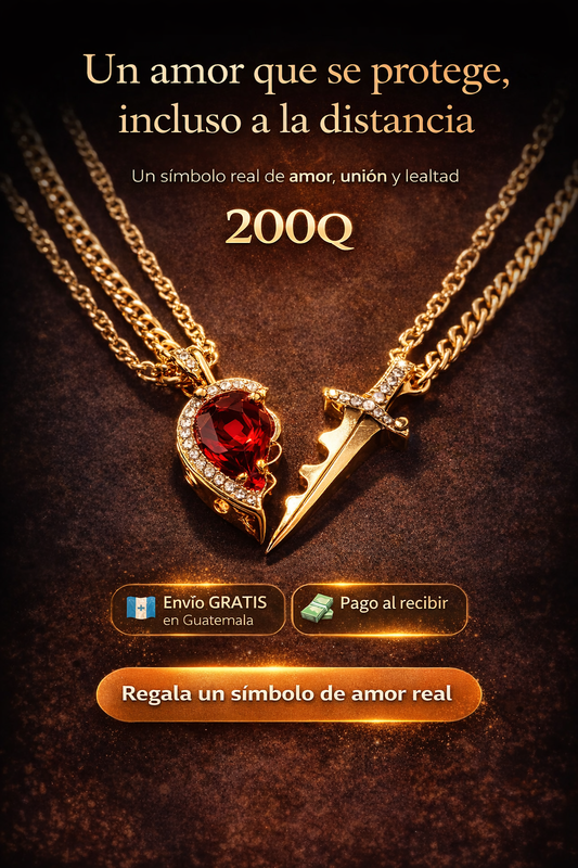 💑Collar Pareja Espada+Corazón💑