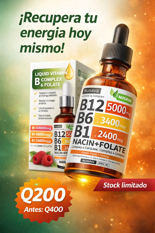 Nusava Vitamina B12 Complex Líquida || Energía, Enfoque y Vitalidad