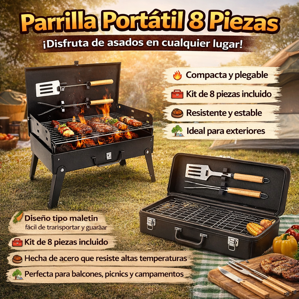 Parrilla portátil 8 piezas G