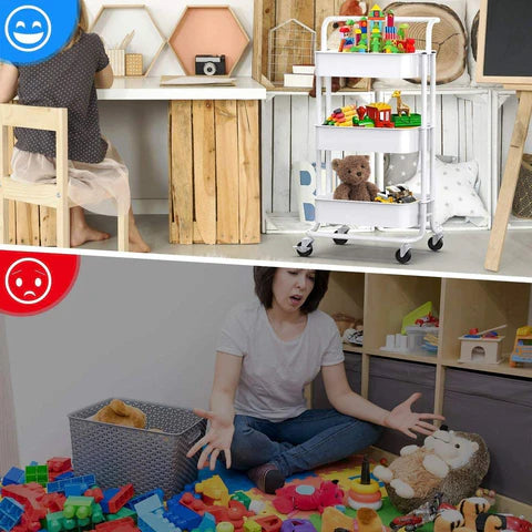 Carrito Organizador Vertical con Ruedas Giratorias