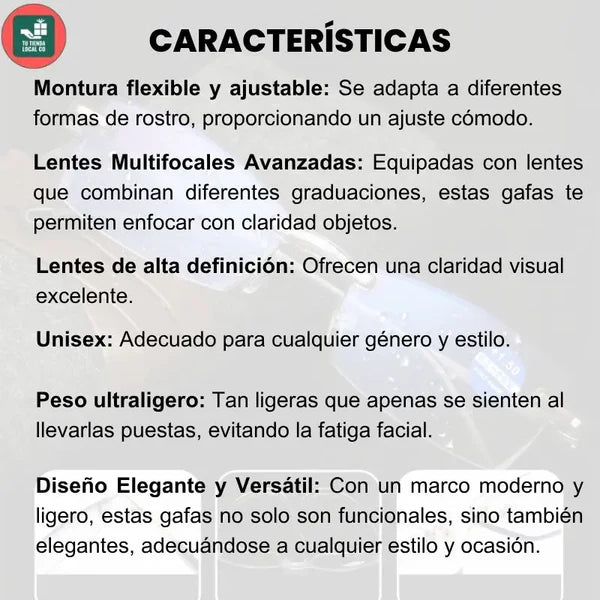 2x1 | GAFAS MULTIFOCALES INTELIGENTES TR90 |  CON ZOOM AUTOMÁTICO, PROTECIÓN DE LUZ AZUL Y EFECTO FOTOCROMÁTICO