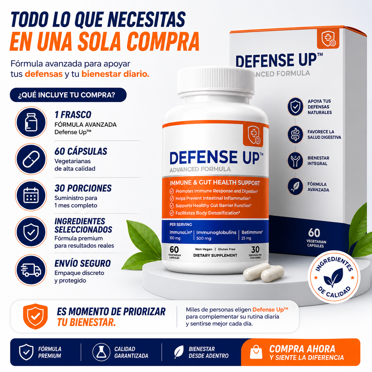DEFENSE UP™ | Fórmula Avanzada Para Tu Bienestar Diario Desde Adentro