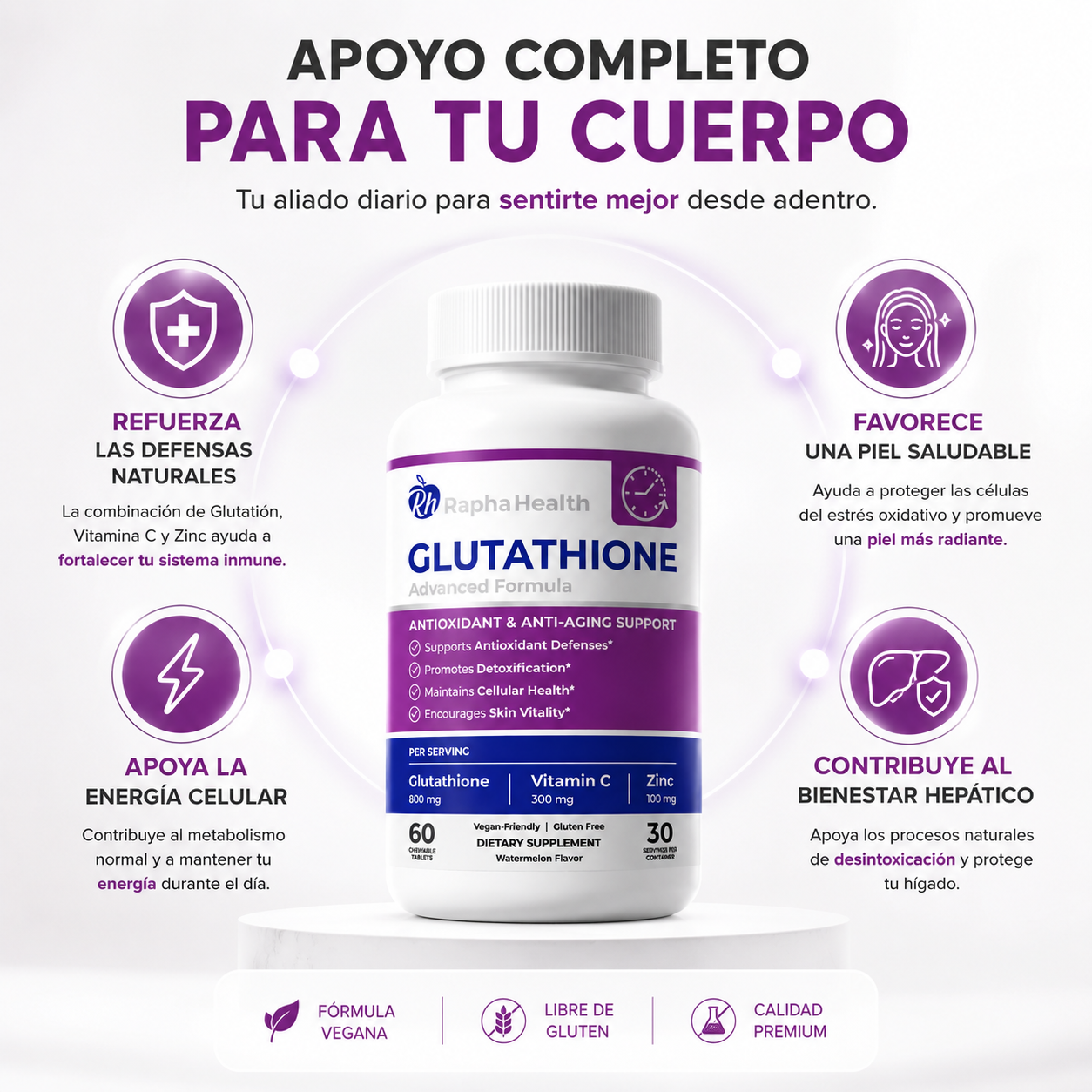 GLUTATHIONE ADVANCED™  Protección Antioxidante Avanzada para tu Bienestar Diario
