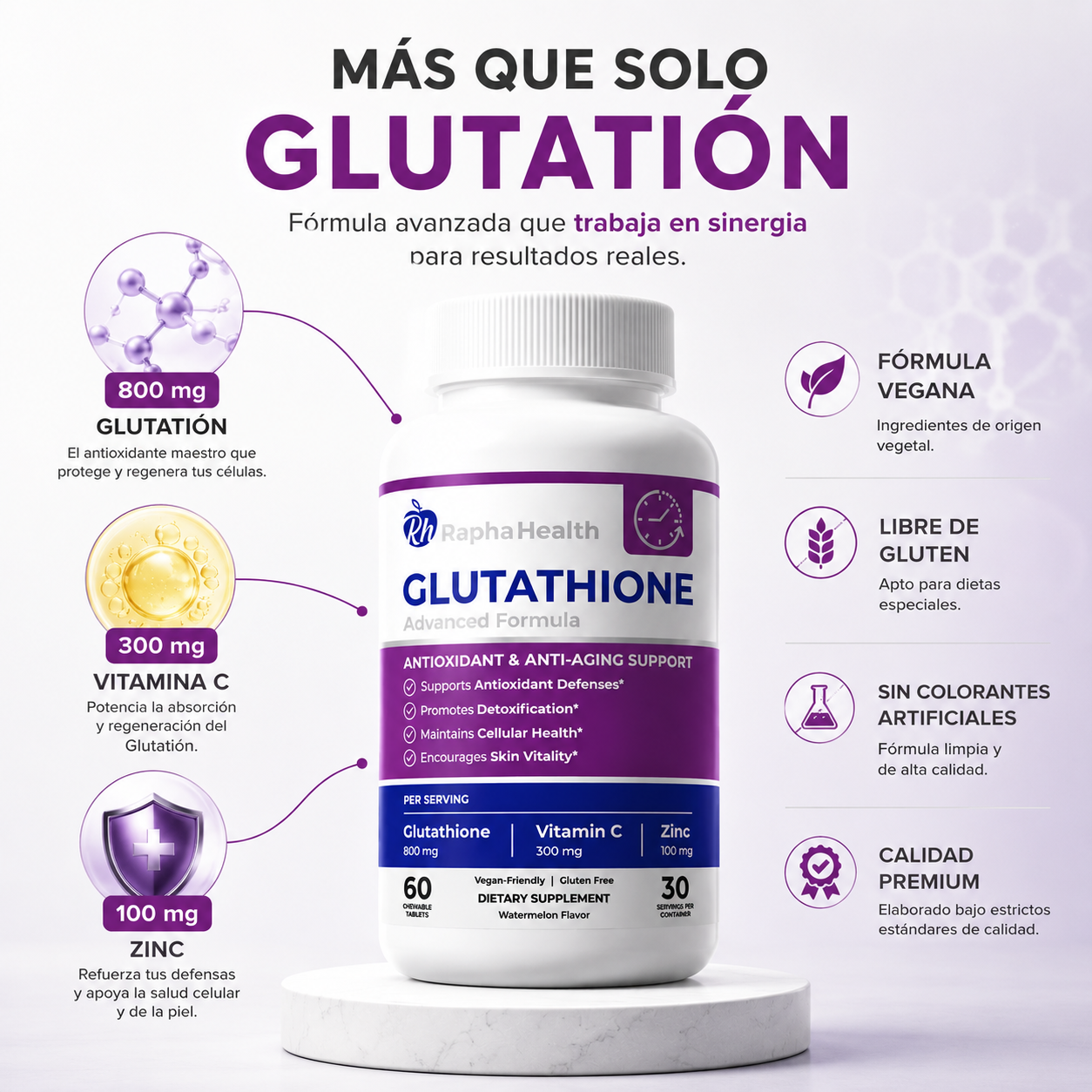 GLUTATHIONE ADVANCED™  Protección Antioxidante Avanzada para tu Bienestar Diario