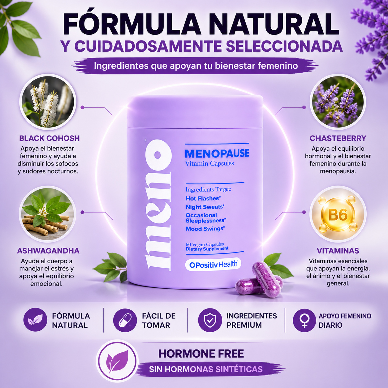 MENO BALANCE™ Apoyo Natural Para Una Menopausia Más Tranquila y Equilibrada