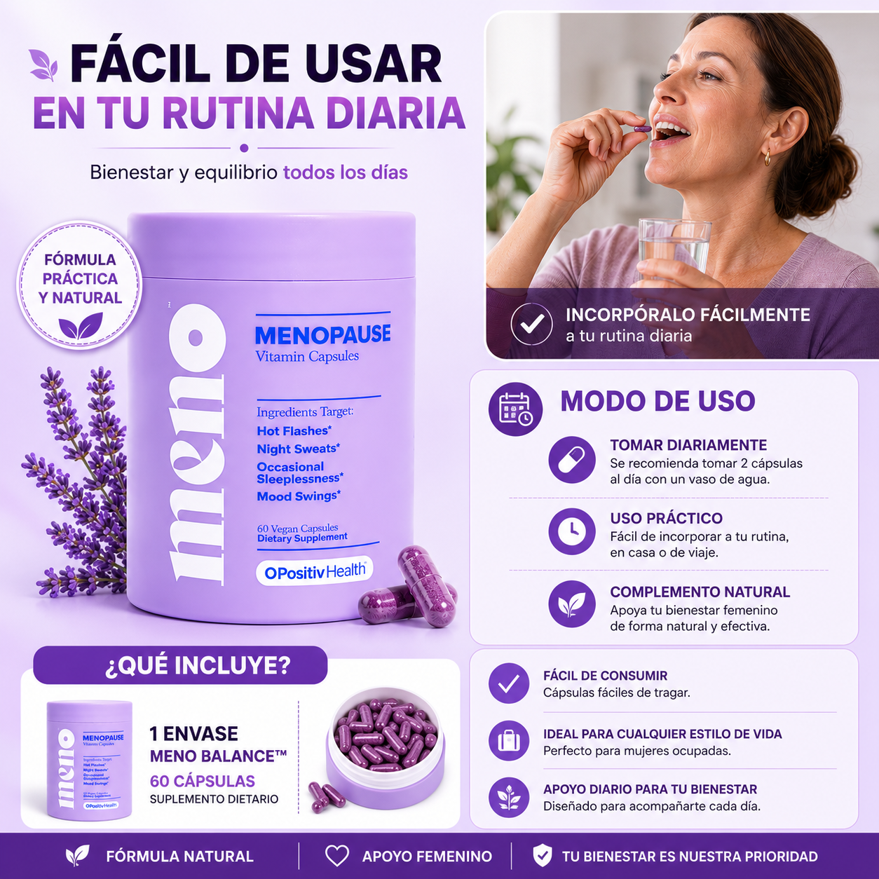 MENO BALANCE™ Apoyo Natural Para Una Menopausia Más Tranquila y Equilibrada