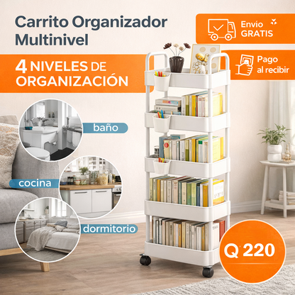 Carrito Organizador Vertical con Ruedas Giratorias