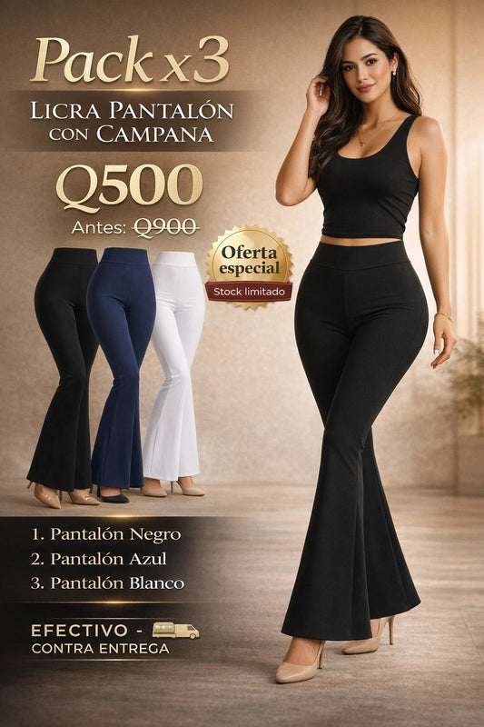 Pack x3 Leggings Campana Moldeadores Fit Style