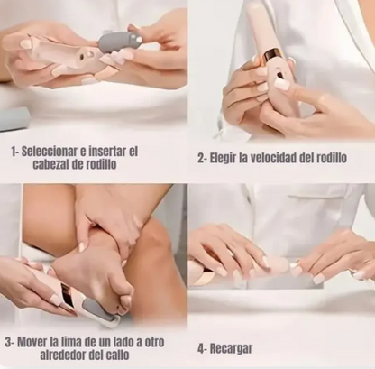Pedi Spa Set Profesional || Lima Eléctrica Inalámbrica Antidurezas-Talones suaves, cuidados y sin grietas.