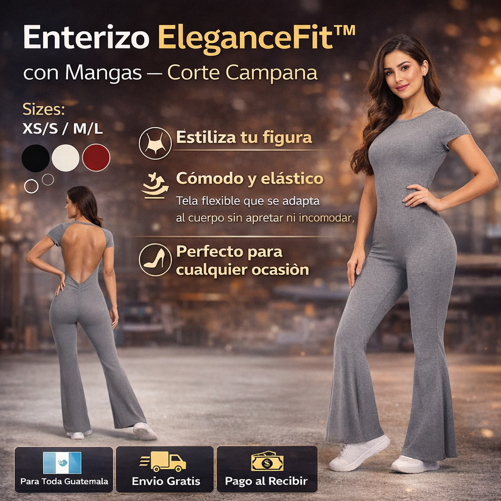 Enterizo Elegante y seductor || con Mangas y Corte Campana