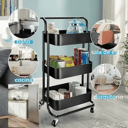 Carrito Organizador Vertical con Ruedas Giratorias