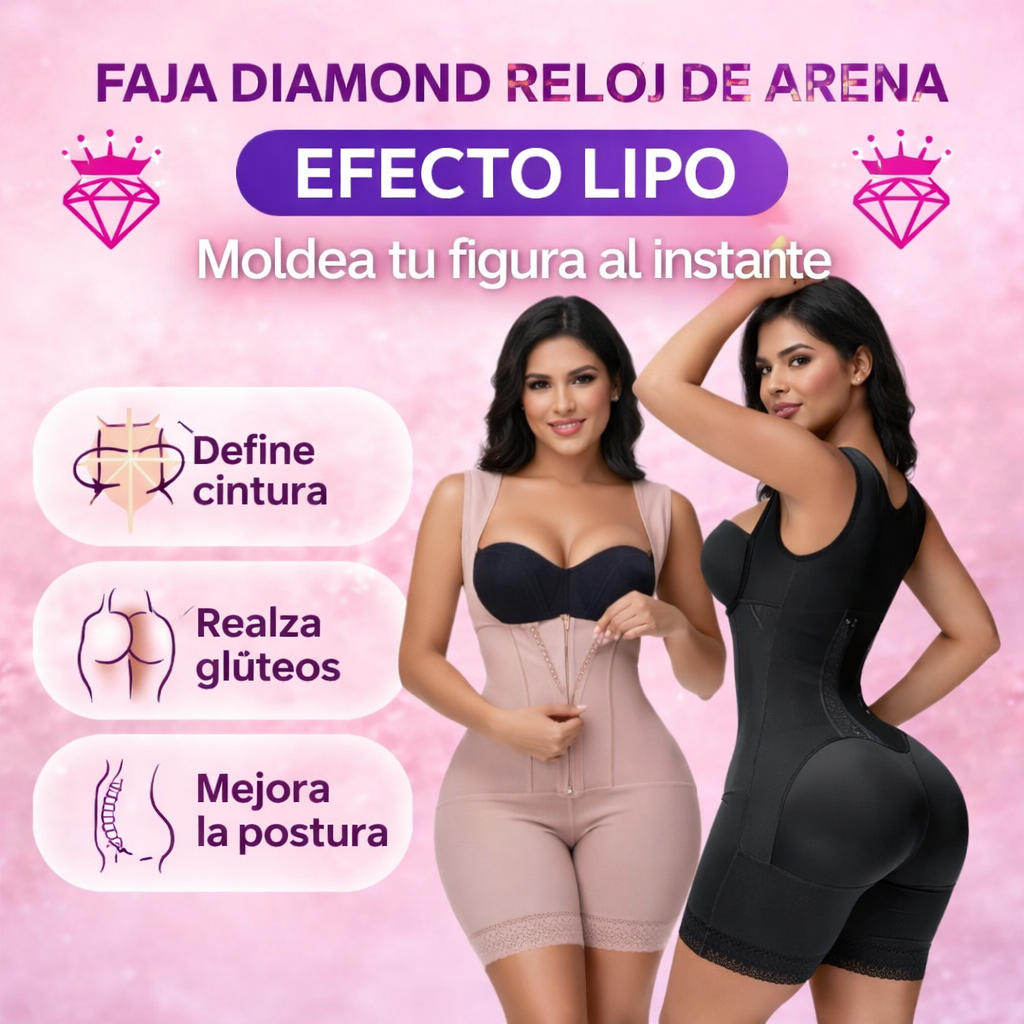 Faja Diamond Reloj de Arena - Efecto Lipo || Moldea tu figura al instante y siéntete segura todo el día